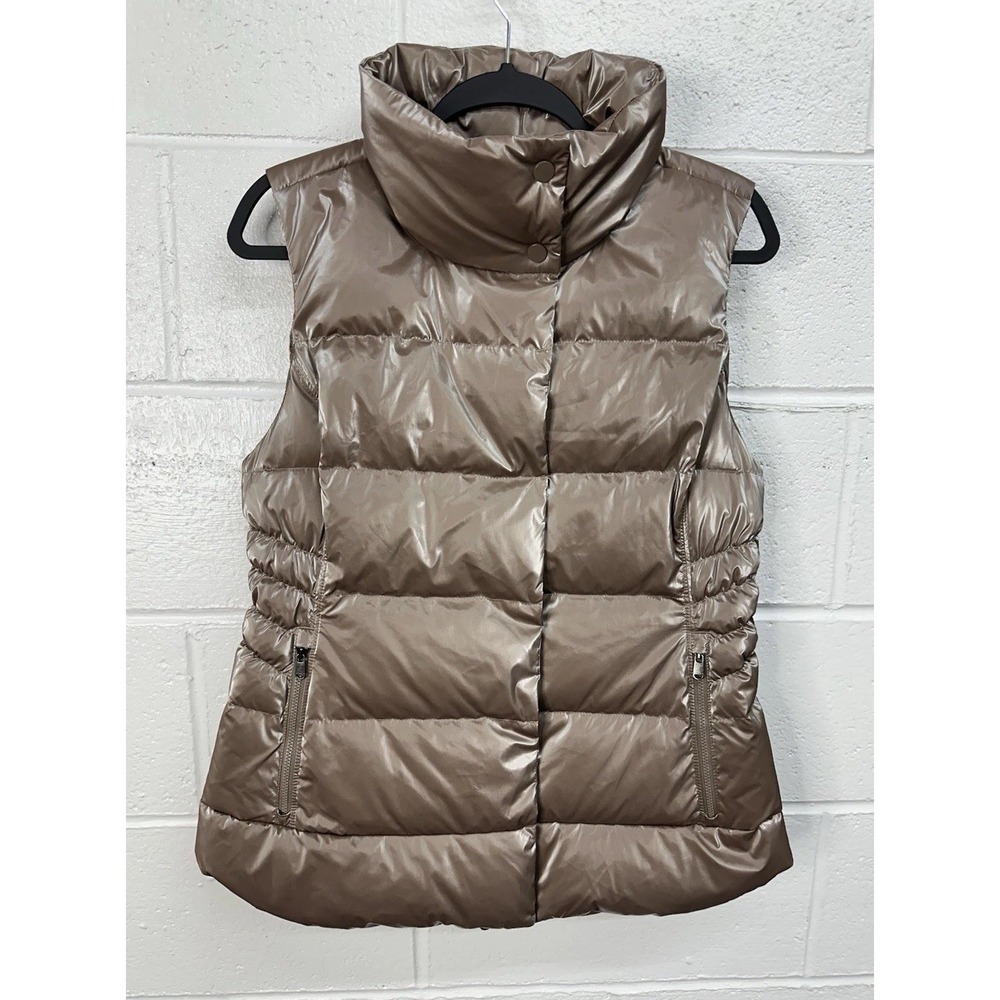 Athleta Gilet Downtown Down Puffer Vest Pyrite Shine Metallic / Women's Medium